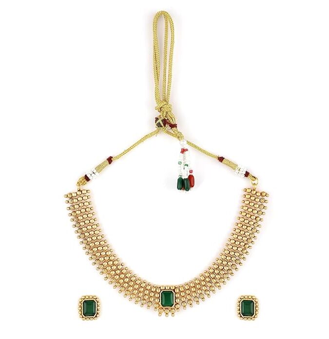 Rubans 22K Gold-Plated Handcrafted Artificial Jewelry Set